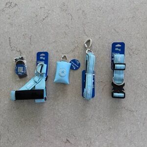 Dog Friendly Co. Light Blue Dog Harness, Leash & Collar Set - M